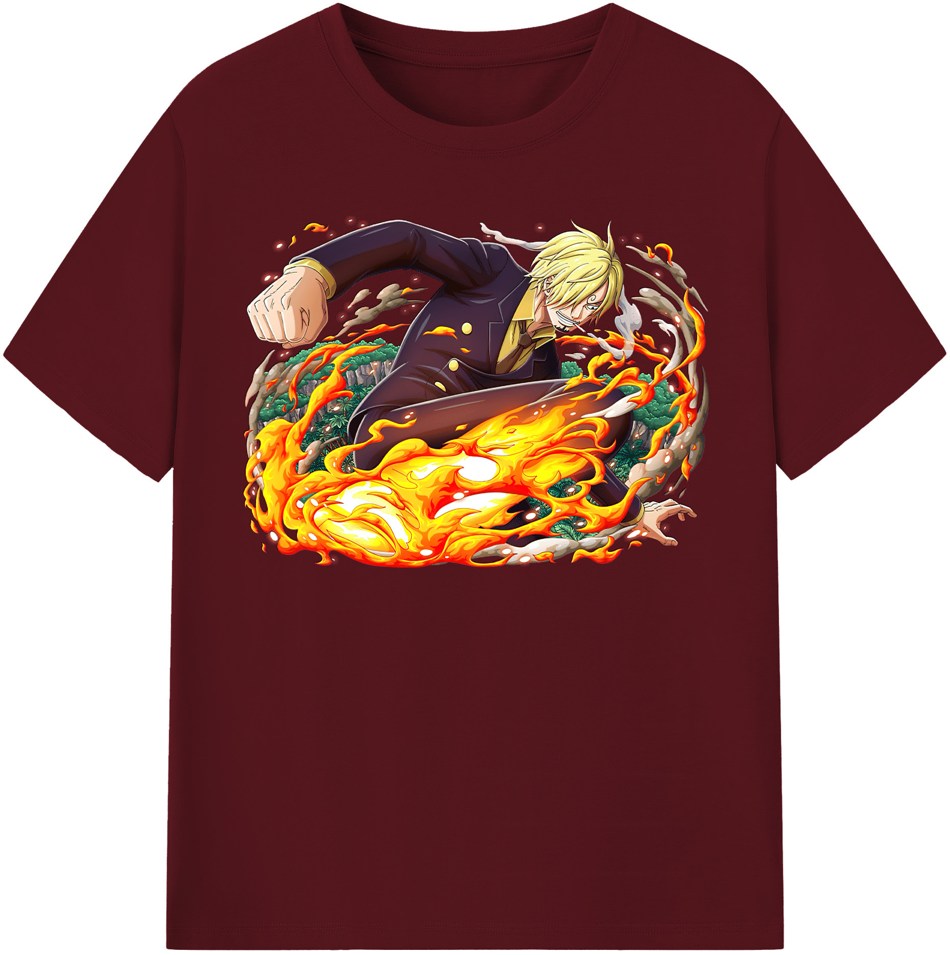 ワンピース サンジ ONE PIECE Sanji 綿100％半袖Tシャツ（フロントプリント）